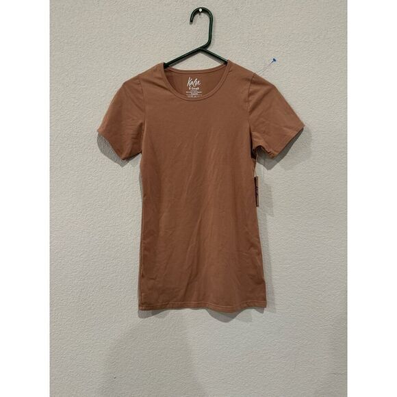 Kalon Women's Size XS Crew Neck Short Sleeves T-Shirt Brown NWT - Picture 1 of 5